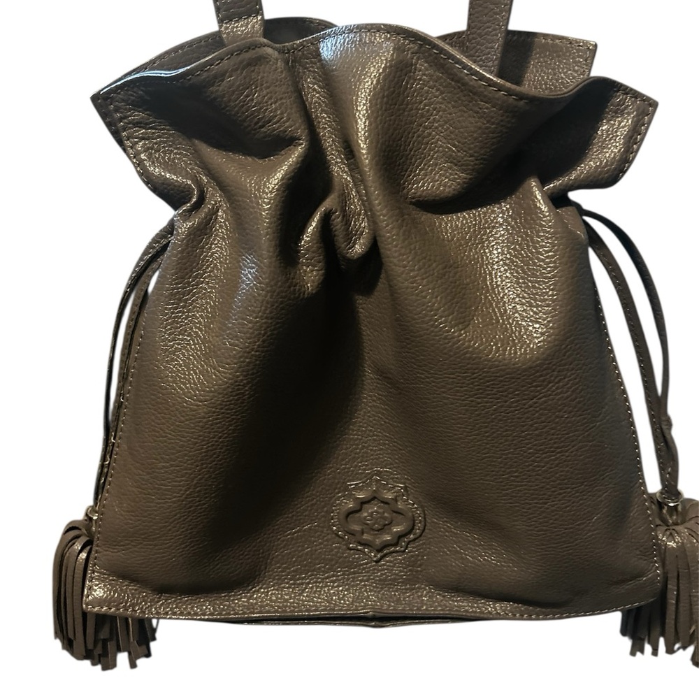 orYANY Grey pebble leather Crossbody Bag with Tassels - great condition